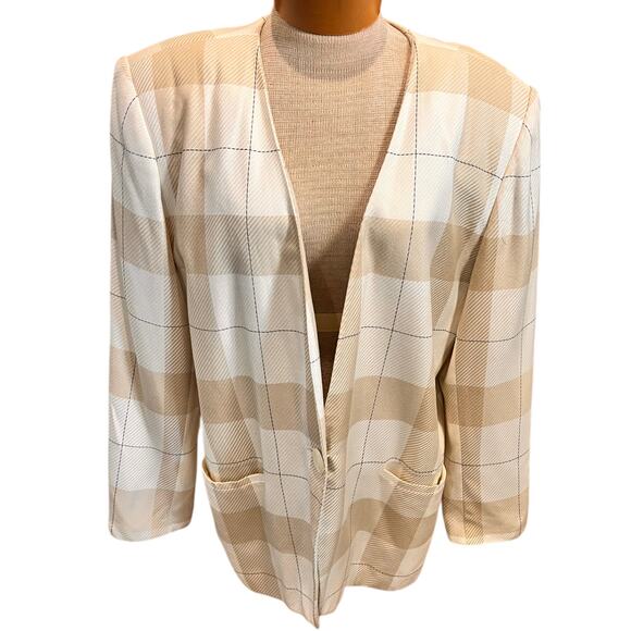 Worthington Jackets & Blazers - Vintage Womens Holiday Party Blazer Size 18/XL Worthington Beige Oversized